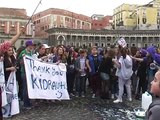 Napoli - Flash mob contro la delocalizzazione dei call center (08.04.13)