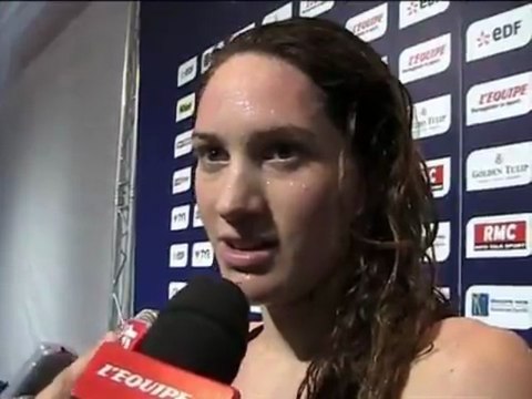 Championnats de France de natation. Camille Muffat après les séries du 400 m