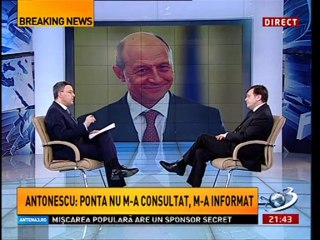 Crin Antonescu la Subiectiv: problema este ca Basescu a fost readus din nou in joc!