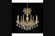 Schonbek 567989s Milano 9 Light Single Tier Chandelier In Gilded Pewter With Swarovski Strass Clear Crystal