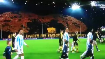 Spectacular choreography of Borussia Dortmund Fans
