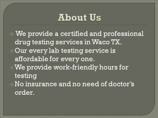 Drug Testing In Waco TX