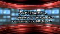 Portland Trailblazers versus Oklahoma City Thunder Pick Prediction NBA Pro Basketball Lines Odds Preview 4-12-2013