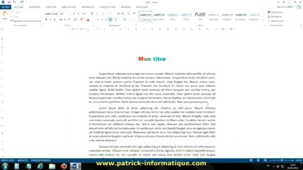Tuto Word 2013 - Encadrer texte, Titre, Page - Extrait