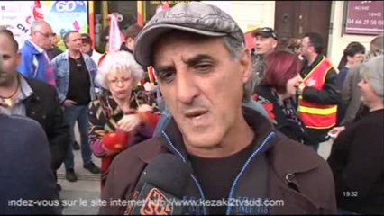 Manifestation des syndicats force ouvrière CGT (Montpellier)