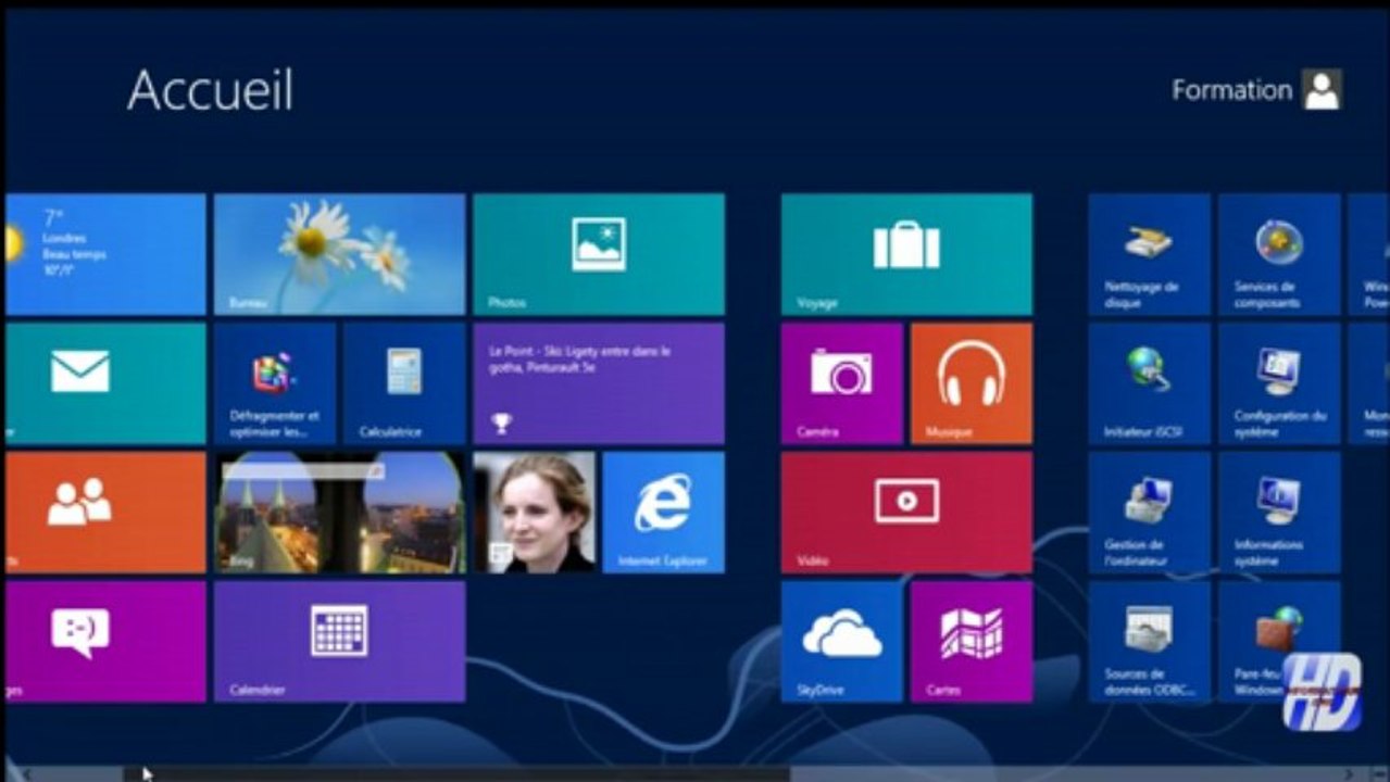Réorganise l'interface de la page accueil de windows 8