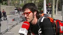 Bomberos barceloneses en bici contra los recortes