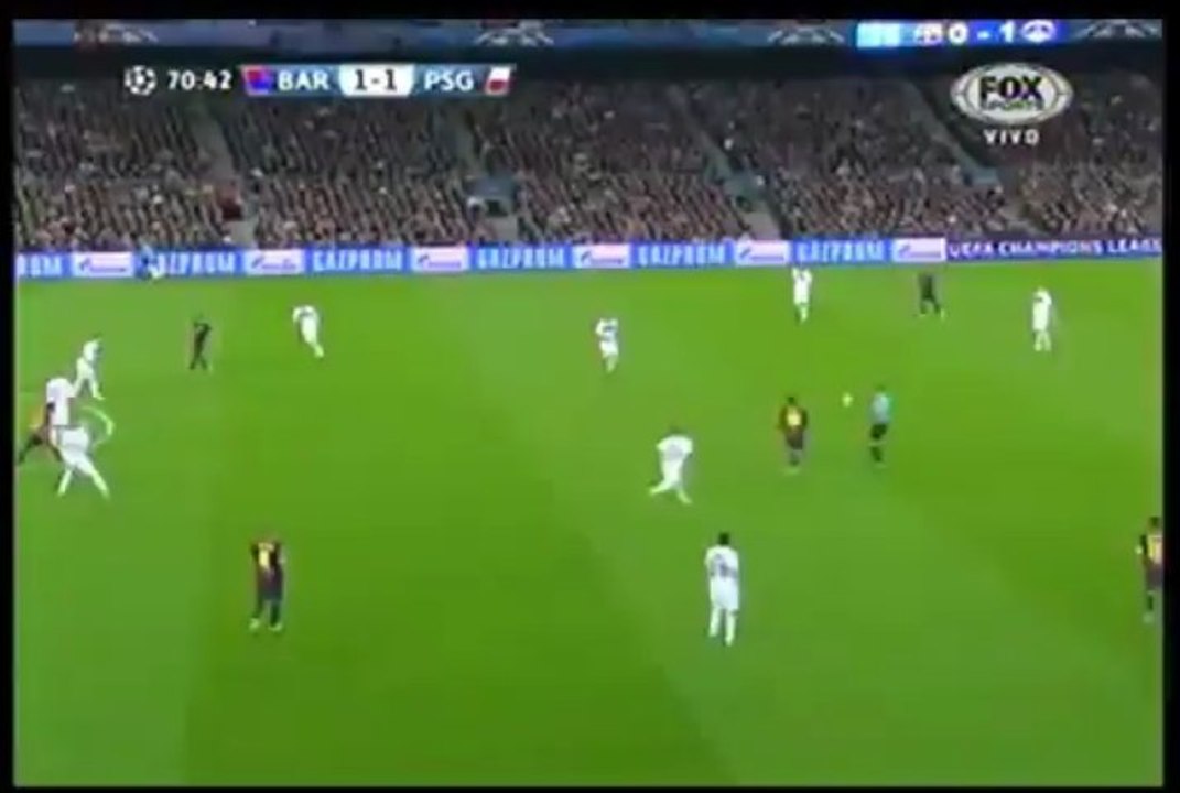 Gol de Pedro - Barcelona 1 vs PSG 1 - 10-Abril-2013