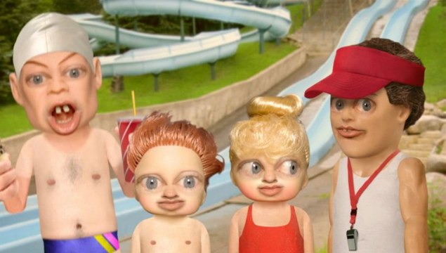 Aux glissades d'eau (Tetesaclaques.tv)