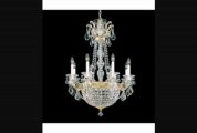 Schonbek 507882tk La Scala Empire 10 Light Single Tier Chandelier In Tourmaline With Swarovski Strass Golden Teak Crystal