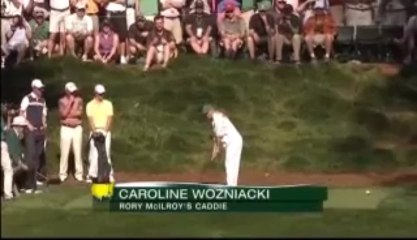 Wozniacki duffs tee shot into water