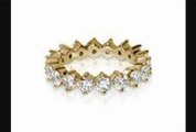 3.2 Ct Round Prong Diamond Eternity Ring In 14k Yellow Gold (hi Color, Si2 Clarity)