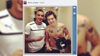 Harry Styles Goes Topless as He Poses With Tulisa's Boyfriend