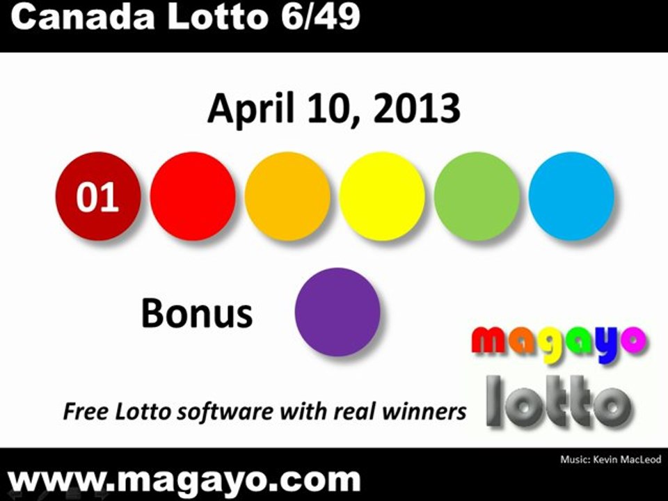 Canada Lotto 6/49 Drawing Results for April 10, 2013