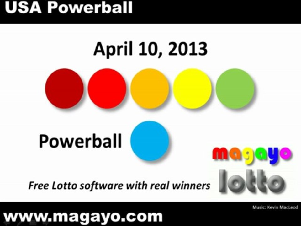 USA Powerball Drawing Results for April 10, 2013