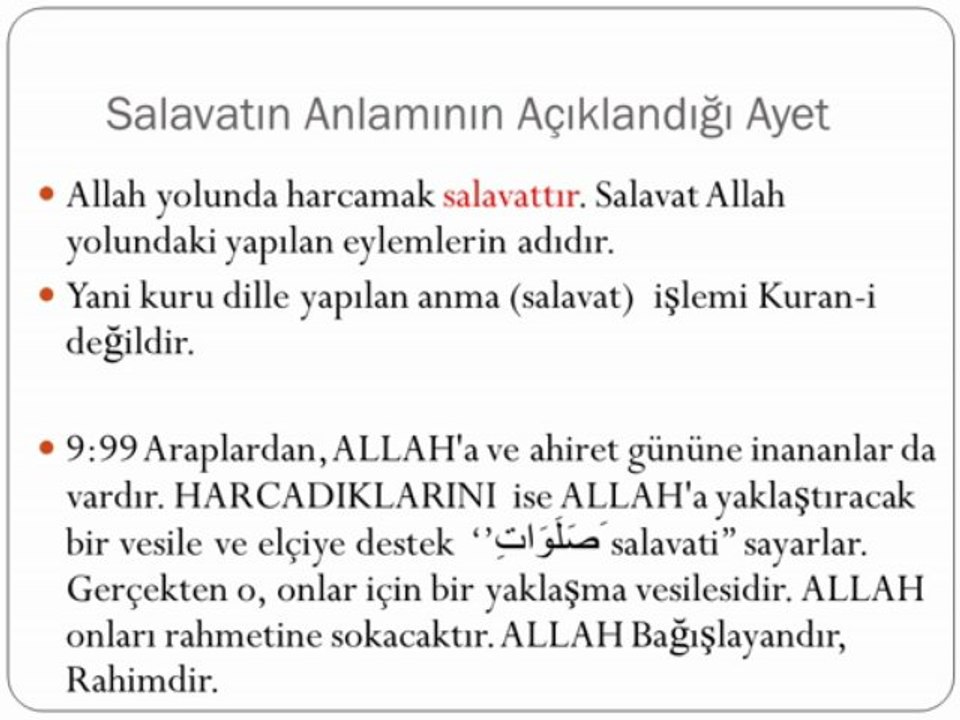 Salavat gerçeği-Kurana Göre Salavat Getirmek