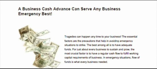 A Business Cash Advance Can Serve Any Business Emergency Best!