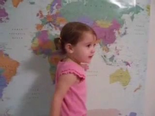 Lilly, 2 years old and she know world map