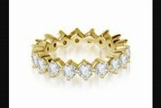 3.2 Ct Round Prong Diamond Eternity Ring In 14k Yellow Gold (hi Color, Si2 Clarity)