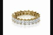 5 Ct Princess Sharedprong Diamond Eternity Ring In 14k Yellow Gold (hi Color, I1 Clarity)