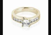 1.05 Ct Round Cut Channel Engagement Diamond Ring In 14k Yellow Gold (hi Color, Si2 Clarity)