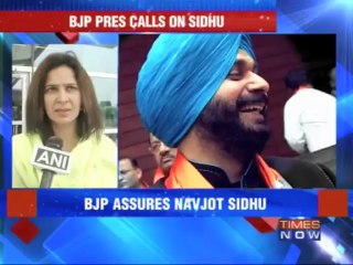 Navjot Singh Sidhu assured by BJP Chief Rajnath Singh.