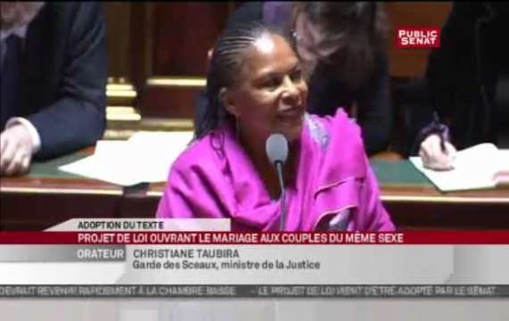 Mariage pour tous : Discours de cloture de Christiane Taubira (14:00)
