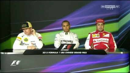 Räikkönen in Press Conference - Quali China 2013