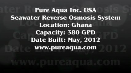 Pure Aqua| Commercial Seawater RO Systems Ghana 380 GPD