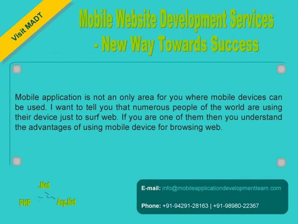Mobile Web Development Services