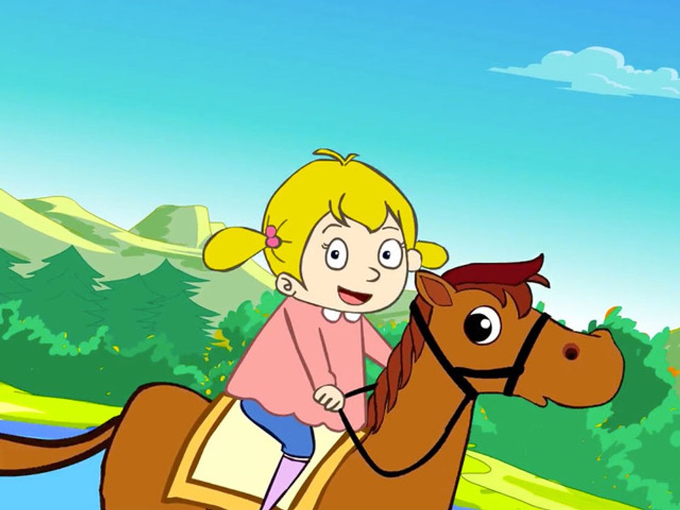 Elle descend de la montagne à cheval