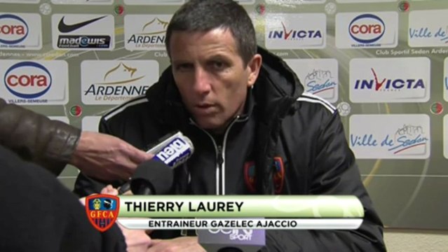 Conférence de presse CS Sedan - GFC Ajaccio : Laurent GUYOT (CSSA) - Thierry LAUREY (GFCA)
