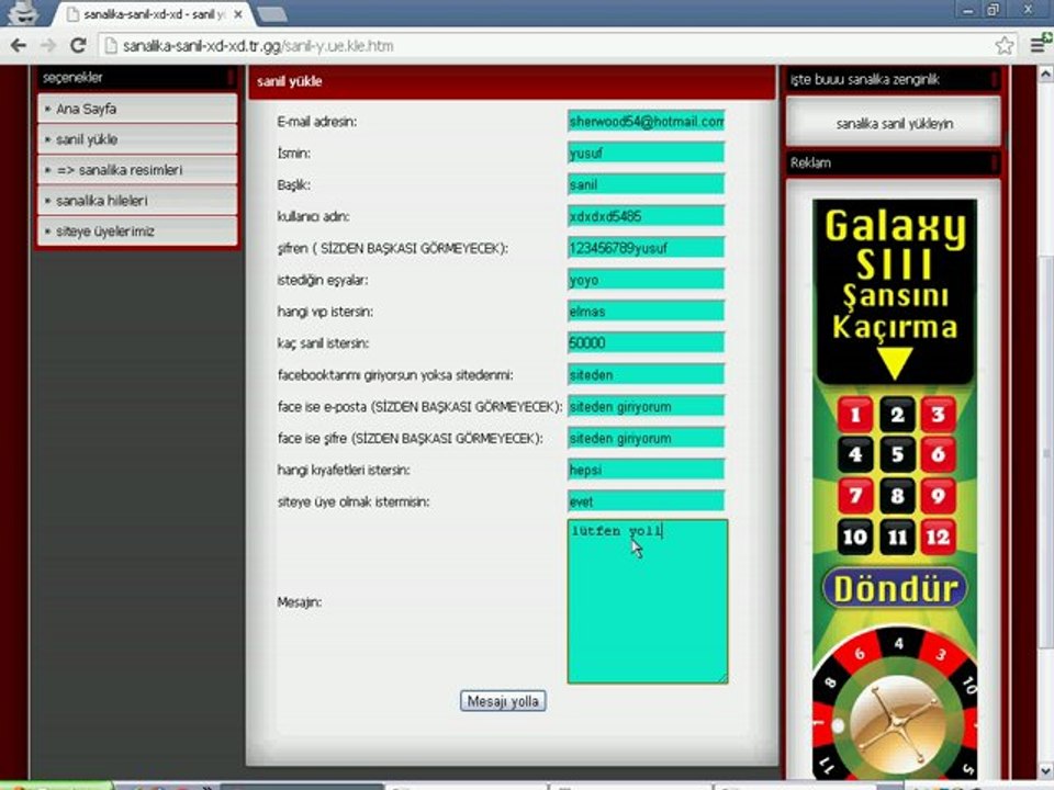 sanalika sanil yükleme hemde bedava