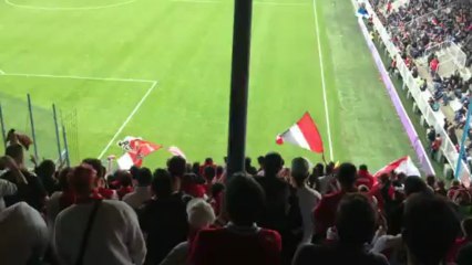 AJA-ASM Acclamation du public lors de la sortie de Lucas Ocampos