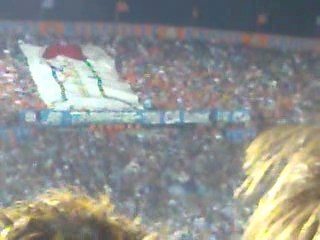 tifos de la bite lors du match om-ol