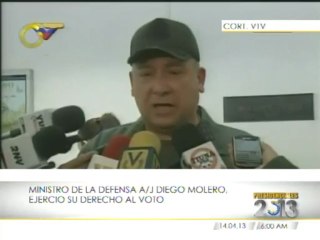 Ministro de la Defensa llamó a votar temprano y reportó normalidad