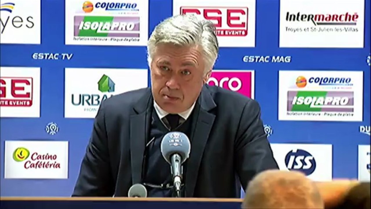 Conférence de presse ESTAC Troyes - Paris Saint-Germain : Jean-Marc FURLAN (ESTAC) - Carlo ANCELOTTI (PSG) - saison 2012/2013