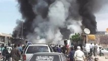 Airstrikes pound Syrian city