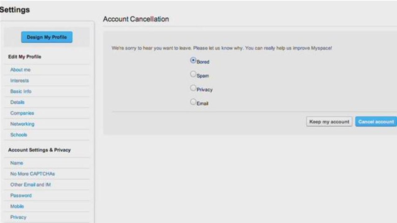 How To Close A Myspace Account
