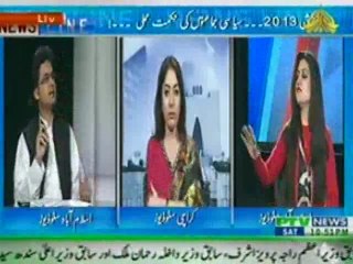 Faisal Javed Khan (PTI) v/s Sharmeela Farooqi (PPP) on PTV 13th April, 2013