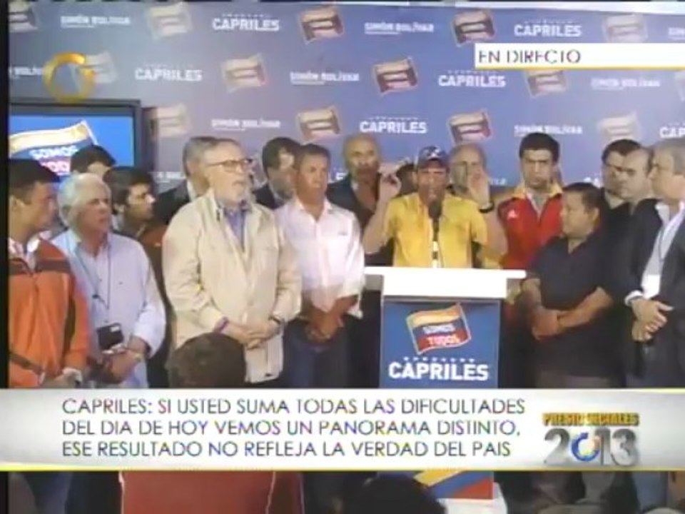Henrique Capriles: Nosotros no vamos a reconocer los resultados hasta tanto se cuente cada voto de los venezolanos
