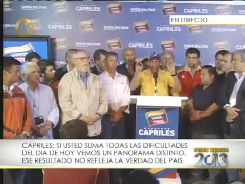 Henrique Capriles: Nosotros no vamos a reconocer los resultados hasta tanto se cuente cada voto de los venezolanos