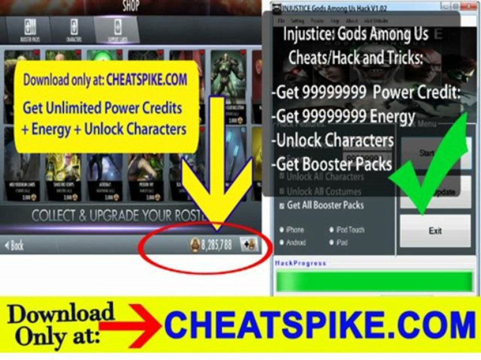 INJUSTICE Gods Among Us Cheat for Power Credits, Character Unlock and Boosters Pack Cheats