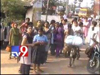 School bus catches on fire