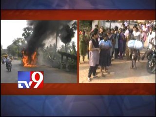 School bus catches fire