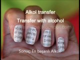 3 Yöntem ile Gazete Transferi Oje Manikür 3 methods of  Newspaper print  applied onto the  nails