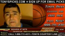 Brooklyn Nets versus Washington Wizards Pick Prediction NBA Pro Basketball Lines Odds Preview 4-15-2013