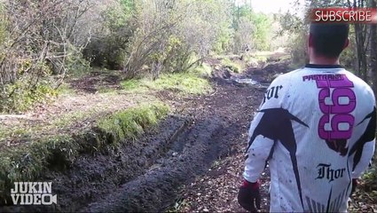 ATV Gets Stuck in Mud, Rider Faceplants