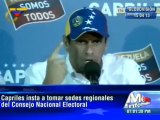 Radonski irrespeta a Maduro, convoca a guarimbas, exige contar votos y Vicente Díaz le contradice