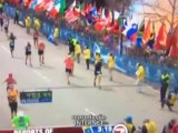 Momento da explosão durante a Maratona de Boston | Moment of explosion during the Boston Marathon